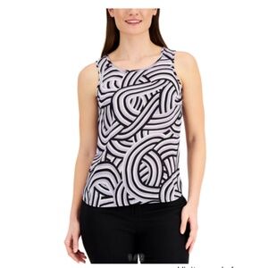 ANNE KLEIN Light Lavender Combo Sleeveless Tank Top Size Small